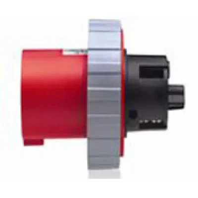 100 Amp, 480 Volt, IEC 309-1 & 309-2, 2P, 3W, Inlet North American Pin & Sleeve Receptacle, Industrial Grade, IP67, Watertight - Red