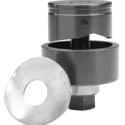 Standard Round Knockout Punch Unit 1/2" (12.7 mm).  Round standard metal punch units are complete units consisting of punch, die and draw stud.  Use with battery-powered, hydraulic...