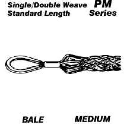 Bale Eye, Closed Mesh. Single/Double Weave, Medium Duty, Pulling Wire Mesh Grip, .370 to .490 Cable Diameter, Standard Length