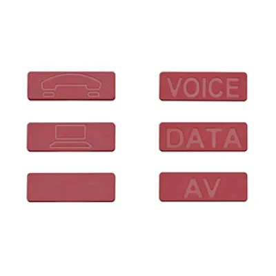 72 Icons For XXX Connectors: 24 "Voice" Icons, 24 "Data" Icons, 24 Blanks -Red