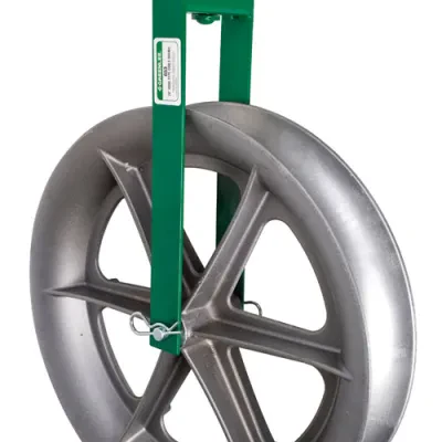 Hook-Type Sheave 4,000 Pound Capacity.  24" (609.6 mm) hook sheave with 9-13/16 (249.2 mm) minimum radius.  Strong, welded steel frames.  Forged steel closure-type hooks with 1" (2...
