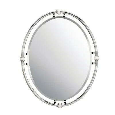 Featuring clean lines, white porcelain accents and a dazzling Chrome finish, this mirror from the Pocelona(TM) collection is appealing for a vintage-inspired look. With a timeless...