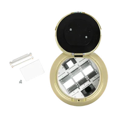 Recessed Unwired Surface Style Poke-Thru Assembly. Designed for retrofit and new construction, Evolution Series 8in Recessed Poke-Thru devices provide convenient access to power, c...