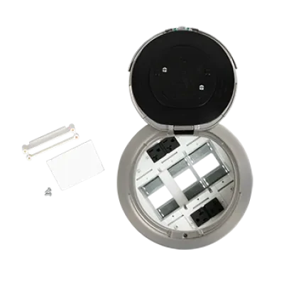 Recessed Prewired Flush Style Poke-Thru Assembly. Designed for retrofit and new construction, Evolution Series 8in Recessed Poke-Thru devices provide convenient access to power, co...