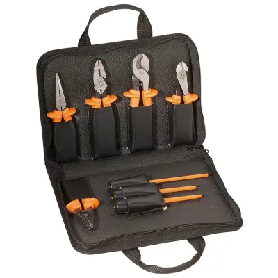 Basic 1000V Insulated Tool Kit, 1000-Volt, 8-Piece, Compact assortment of eight popular insulated tools including pliers (3), screwdrivers (3), a cable cutter and a wire stripper/c...