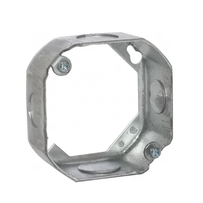 4 In. Octagon Extension Rings, 1-1/2 In. Deep - Drawn with Conduit 1/2-3/4 KO's