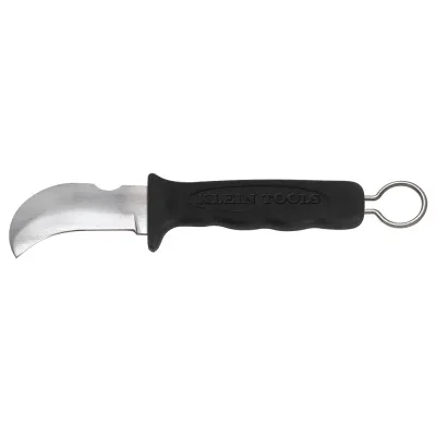 Cable Skinning Hook Blade with Notch, No contact between stainless steel ring and hardened steel blade blade and ring are securely molded in handle