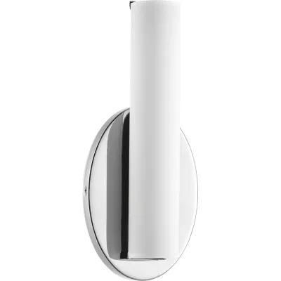 Parallel LED vanity and sconces feature a tubular opal glass diffuser paired with a simple, modern metal canopy. An integrated LED source provides a variety of energy and cost savi...