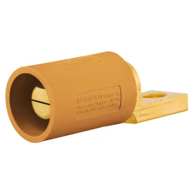 Hubbell Wiring Device Kellems, Single Pole Products, 300/400A Series,Male, Offset Stud Type, Orange