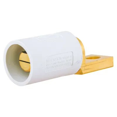 Hubbell Wiring Device Kellems, Single Pole Products, 300/400A Series,Male, Offset Stud Type, White
