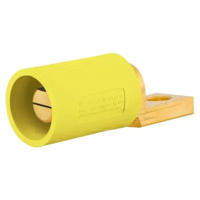 Hubbell Wiring Device Kellems, Single Pole Products, 300/400A Series,Male, Offset Stud Type, Yellow