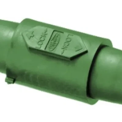 Hubbell Wiring Device Kellems, Heavy Duty Products, Single Pole Devices,Industrial Grade, Double Female, Coupler, 400A 250V DC/600V AC, SingleConductor, Pre-Wired, Green