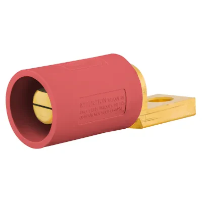 Hubbell Wiring Device Kellems, Single Pole Products, 300/400A Series,Male, Offset Stud Type, Red