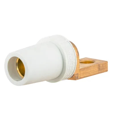 Hubbell Wiring Device Kellems, Single Pole Products, 300/400A Series,Female, Offset Stud Type, White