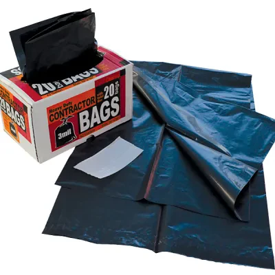 Heavy Duty Contractor Bag, 30 x 50 in. size, 3 mil thick, 20 per box, 42 gal capacity