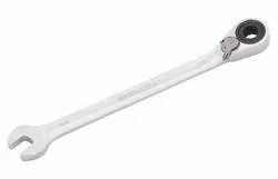 Combination Ratcheting Wrench, 1/4".  Compact reversible switch allows a 15° offset of the box end for clearance of obstacles.  5° ratcheting design for versatility and ease of use...
