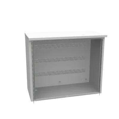 30x16x36 Hinge Cover Type 3R Steel No Knockouts ANSI 61 Gray Double Doors Padlocking 3PT Handle Back Panel Weld Studs Drip Shield No Center Post