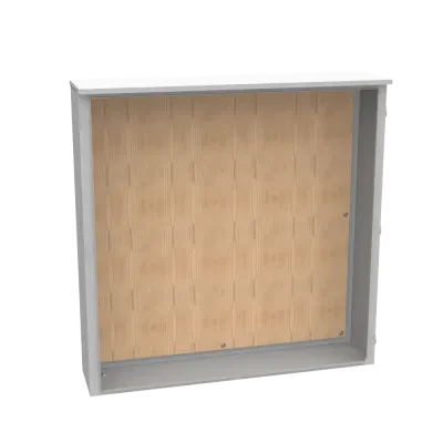 60x13x60 Hinge Cover Type 3R UL Listed Steel No Knockouts  ANSI 61 Gray Double Doors Wood Back Board Installed Handle on Right Padlocking 3PT Handle Drip Shield Unistruit Installed