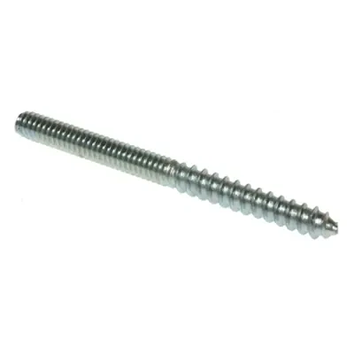 Hanger Bolt, 1/4-20 in. size, Right Hand thread, Steel, Zinc Chromate finish, 3 in. length, 100 per pack