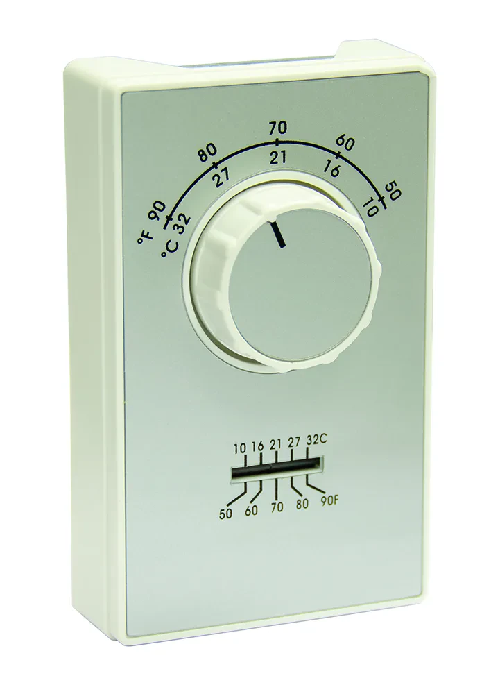 50-90 DEG F SPST Cool Only Thermostat with Thermometer and Terminal Connections