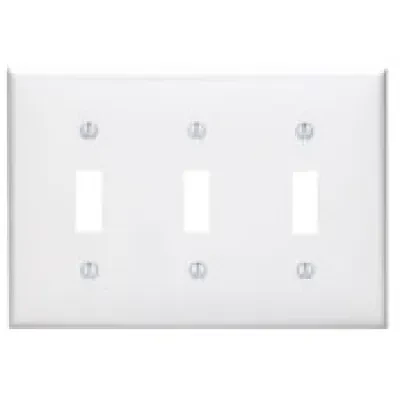 3-Gang Toggle Device Switch Wallplate, White