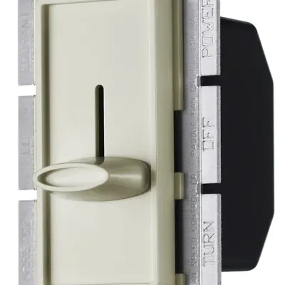 Hubbell Wiring Device Kellems, TradeSelect, Switches and LightingControl, Speed Control, Slider, Single Pole, 5A 120V AC, Ivory