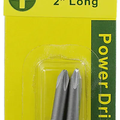 Power Bit, #1 tip size, Phillips tip type, 2 in. overall length, 2 pieces, #6 screw size