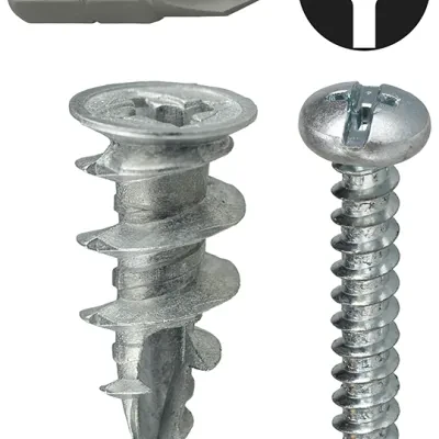 Wall Board Kit, #6 x 1 IN Size, 50 pieces, Zinc material, Phillips/Slotted drive type, includes (50) Phillips/Slotted Screws, Two Compartment Display Pack