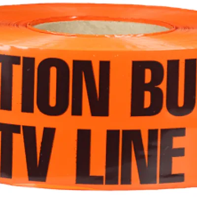 Underground Tape, Non-Adhesive, Orange, 1000 ft. length, Non-Adhesive Polyethylene material, "Caution Buried Cable TV Line Below" legend, 4 mil. thickness, 3 in. width