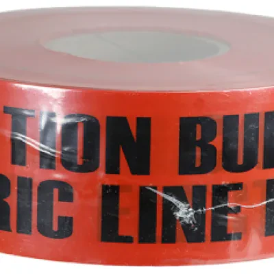 Underground Tape, Non-Adhesive, Red, 1000 ft. length, Non-Adhesive Polyethylene material, "Caution Buried Electric Line Below" legend, 4 mil. thickness, 3 in. width