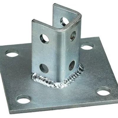 Single Channel Tall Clevis, 6 x 6 in. dimensions, Cold Formed Steel material, 10 holes, Electrogalvanized Finish
