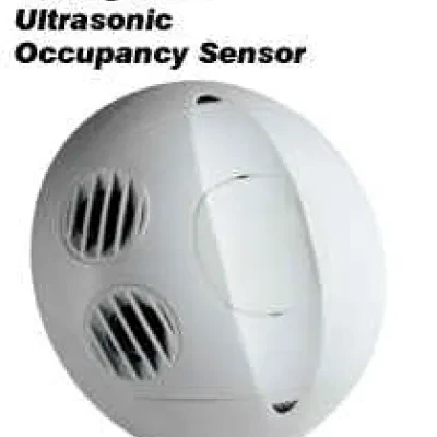 Ceiling Mount Occupancy Sensor, Ultrasonic, 180 Degree, 500 sq. ft. Coverage, Self-Adjusting, White