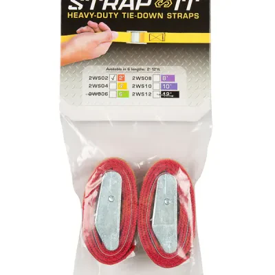 Strap-It(R) Web Strap, 1 in. web width, Red, 2 ft. length, 2 per pack