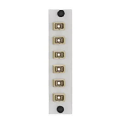 LGX 6-pk Plt w/SC Adptrs (beige), Phos Brnz Slv, 6 Fibers, White