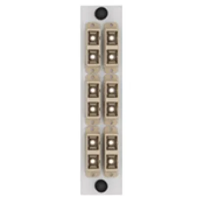 LGX 6-pk Plt w/SC Dplx Adptrs (beige),  Phos Brnz Slv, 12 Fibers, White