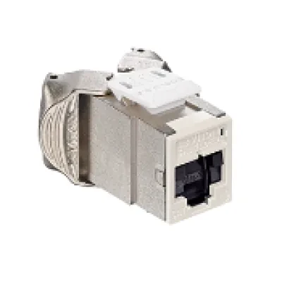 Atlas-X1 Cat 6A Shielded QuickPort Connector with Shutters, Component-Rated, Ivory
