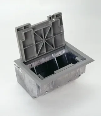The AF1 Raised Floor and Stage Floor Box provides three separate compartments that accommodate a combination of power, communication and audio/video devices. This combination is ac...