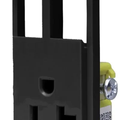 Hubbell Wiring Device Kellems, J-Load Media Outlet, 20A 125V TamperResistant Receptacle, 2-Port, Decorator Frame, Black