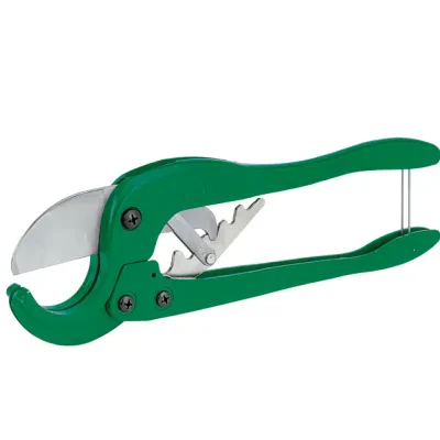 High-leverage compound ratchet action and long handles reduce effort.     Heavy-duty metal frame for cutting large diameters.     Replaceable steel blade may be sharpened.