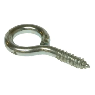 Screw Eyes, 8 in. length, 1-1/8 in. eye diameter, 2-7/8 in. thread length, Lag Screw Thread, Steel, 7/16 in. size, Zinc Chromate finish, 25 per pack