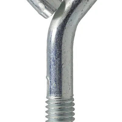 Eye Bolt, Low Carbon Cold Drawn Steel material, Zinc Plated Finish, 4 in. length, 3/8 in. diameter, NC Rolled Machine thread, 1 nut, Hex nut type, 1-1/2 in. thread length, 2-1/2 in...