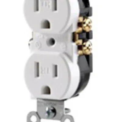 15 Amp, 125 Volt, Tamper Resistant, Duplex Receptacle, Residential Grade, Grounding, White