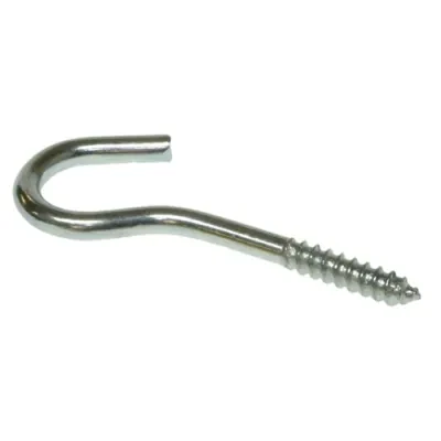 Screw Hook, 2 in. overall length, Steel, 0.135 in. hook diameter, Thread Mount, Zinc Chromate finish, 100 per pack