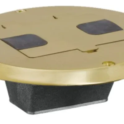 Hubbell Wiring Device Kellems, Floor and Wall Boxes, Residential FloorBox, Flange and Door, Brass