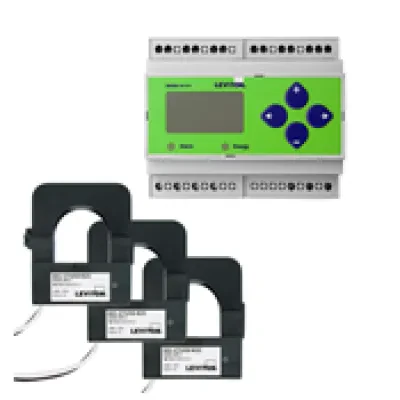 Din-rail Series 4100 Universal Voltage Bi-directional 3-phase 3W/4W Modbus Meter Kits 200A Split Core CTS Included.
