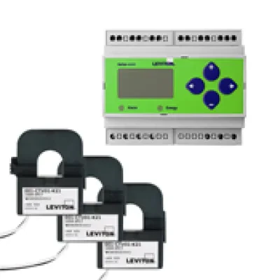 Din-rail Series 4100 Universal Voltage Bi-directional 3-phase 3W/4W Modbus Meter Kits 100A Split Core CTS Included.