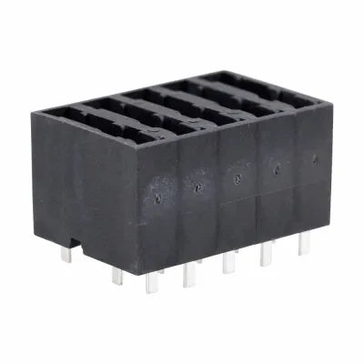 Eaton Bussmann series HLS fuse holder, 0.135 in short leads, No flanges, 125 Vac, 60 Vdc, 15A, Five-pole, Tin-plated bifrucated copper terminal