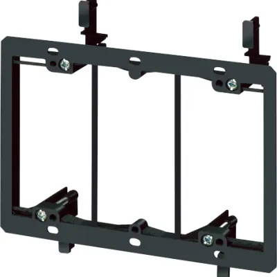 Low Voltage mounting bracket, three gang for installation on existing construction for class 2 wiring only.