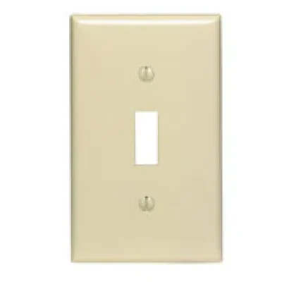 1-Gang Toggle Device Switch Wallplate, Standard Size, Thermoplastic Nylon, Device Mount, Ivory