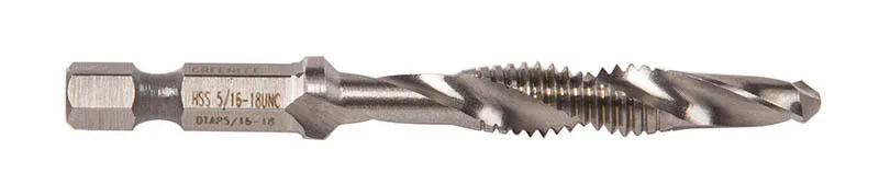 Complete hole drilling, tapping and deburring/countersinking in one operation with power drill saves labor and time.     Back tapered beyond tap toprevent thread damage from over-d...